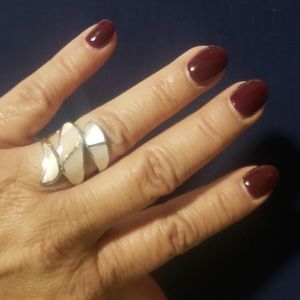 Ring Sterling Silver Mother of Pearl Sz 7